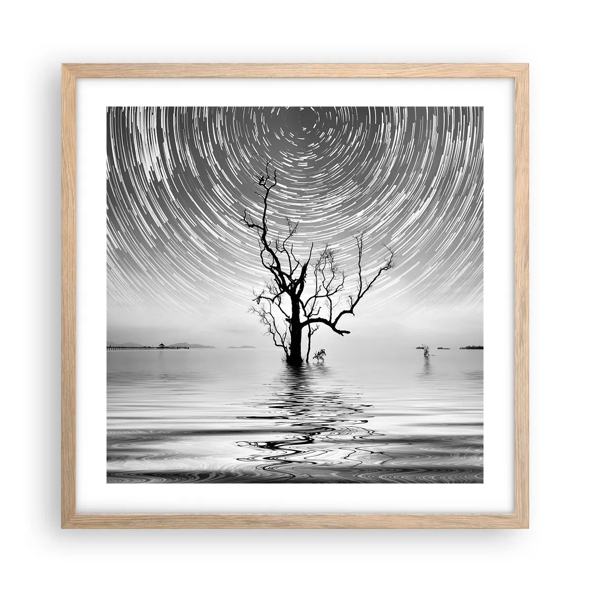 Póster en marco roble claro - Una sinfonía de la naturaleza - 50x50 cm