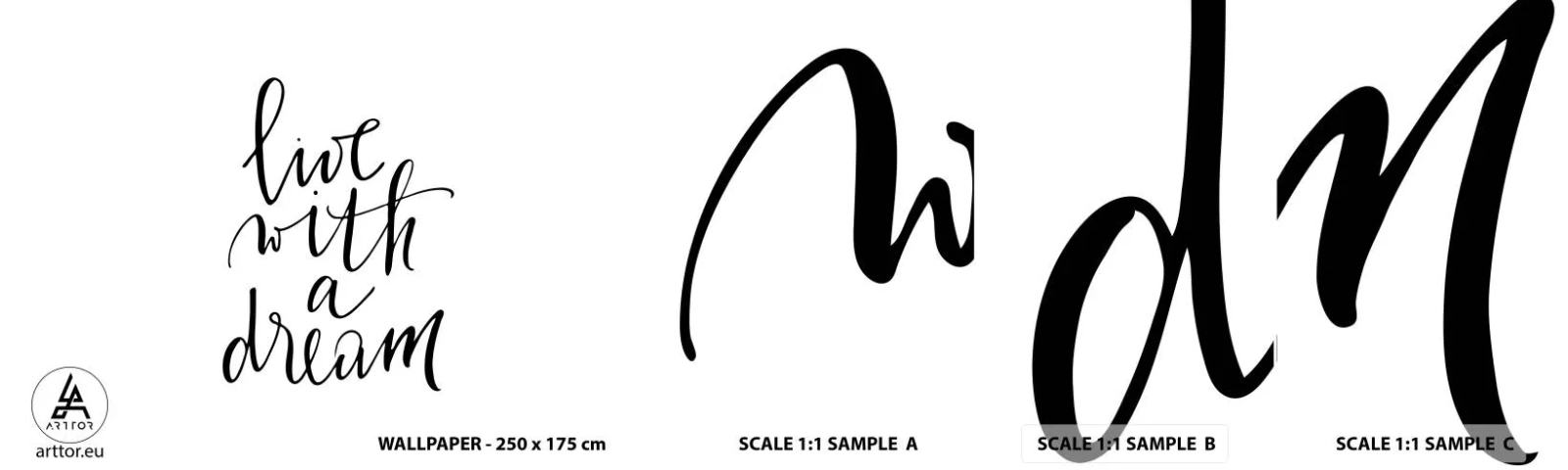 Muestra de fotomural autoadhesivo Deluxe Sticker - Por supuesto - Tipografía, Afirmación, Máxima - 100x30 cm