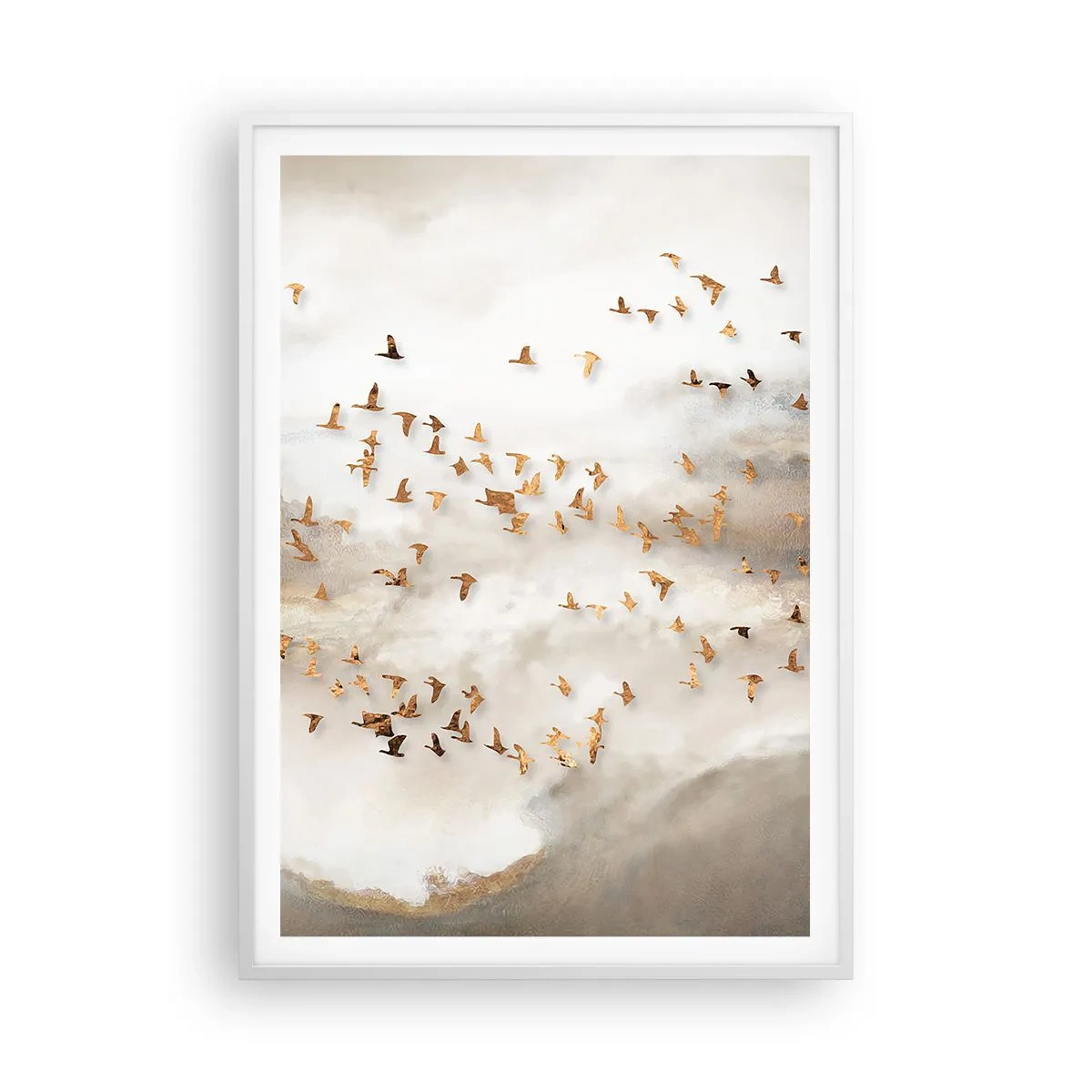 Póster en marco blanco - Es hora... - 70x100 cm