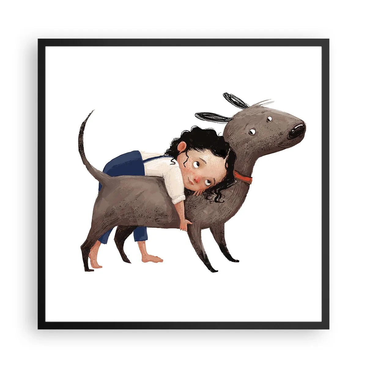 Póster en marco negro - Mejores amigos - 60x60 cm