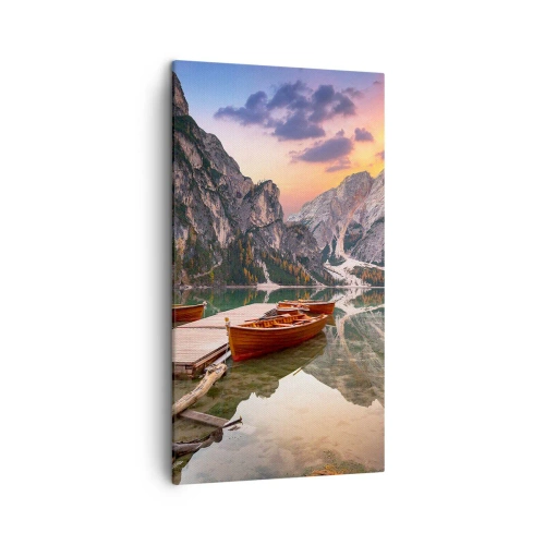 Cuadro sobre lienzo - Impresión de Imagen - Espejo entre montañas - 45x80 cm