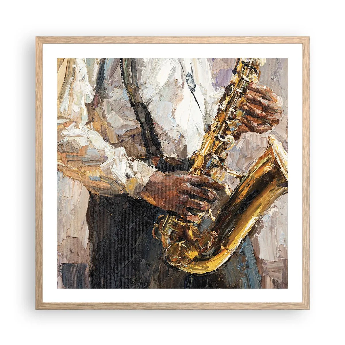 Póster en marco roble claro - Llegó el momento del solo - 60x60 cm