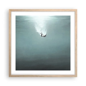 Póster en marco roble claro - En el abrazo del océano - 50x50 cm