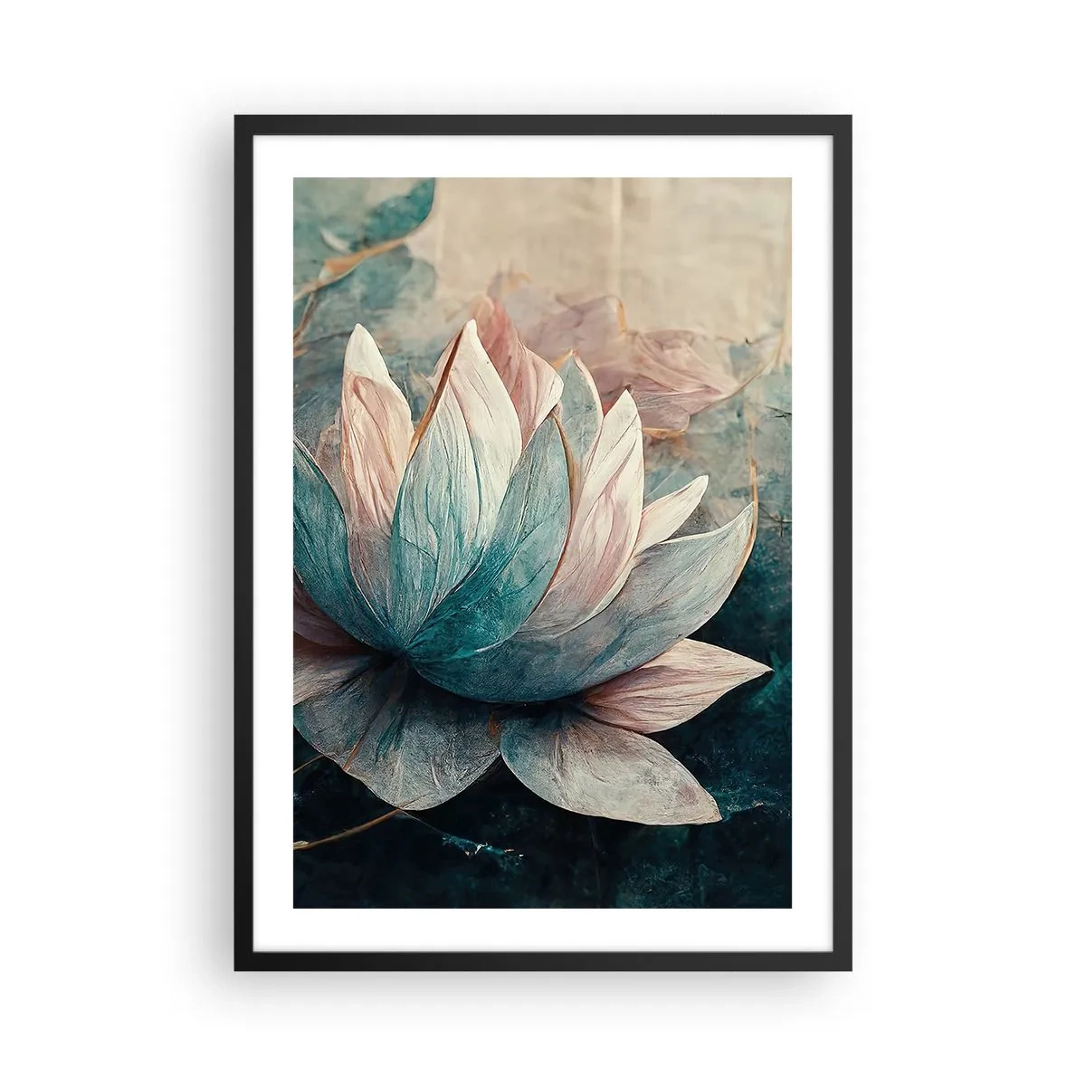Póster en marco negro - Estrellas de lago - 50x70 cm