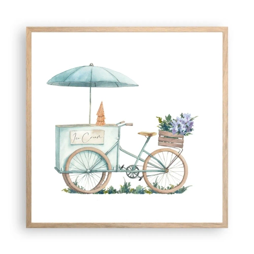 Póster en marco roble claro - Dulce recuerdo del verano - 60x60 cm