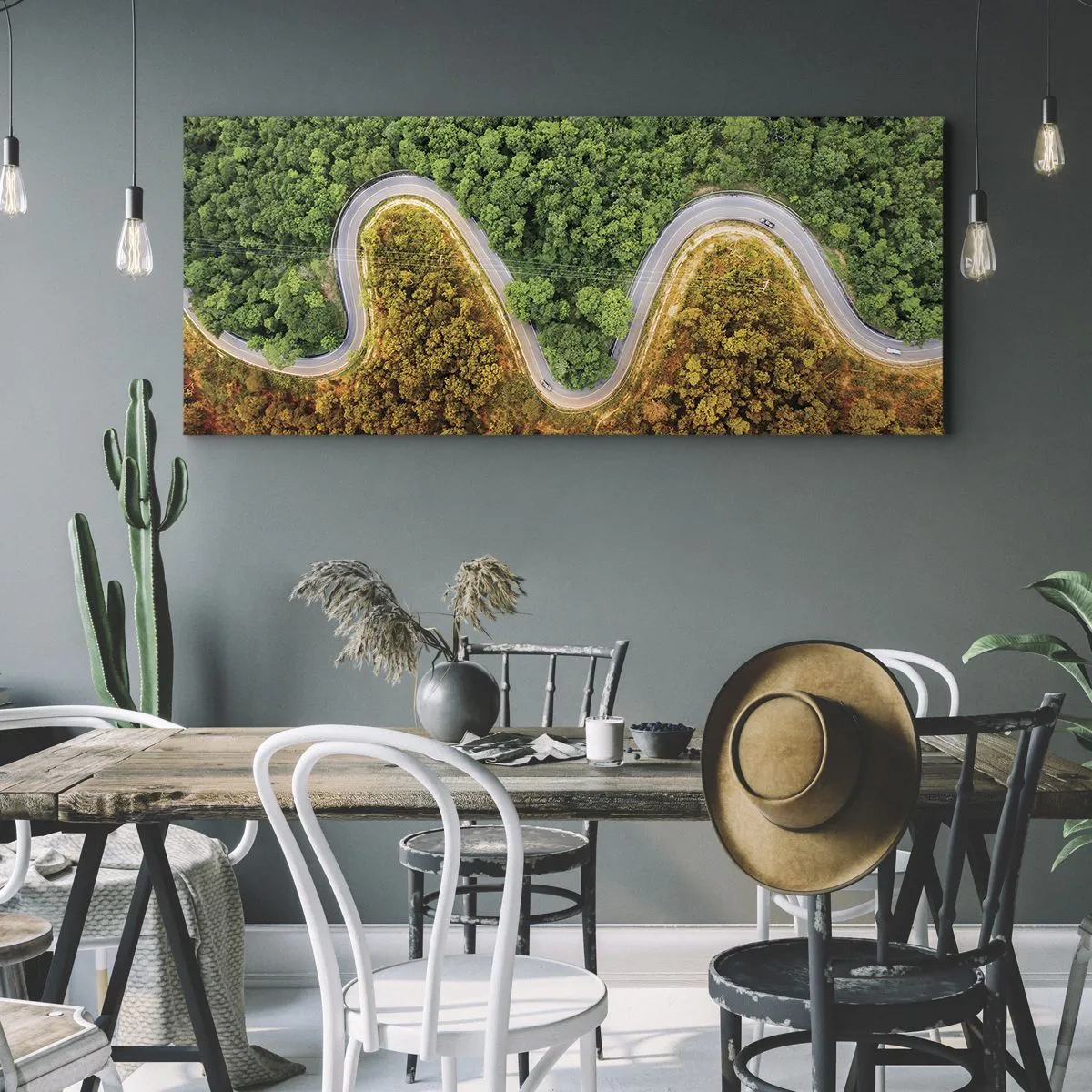 Cuadro sobre lienzo - Impresión de Imagen - Frontera serpenteante - 90x30 cm