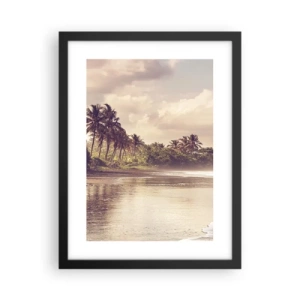 Póster en marco negro - La caricia de las olas - 30x40 cm