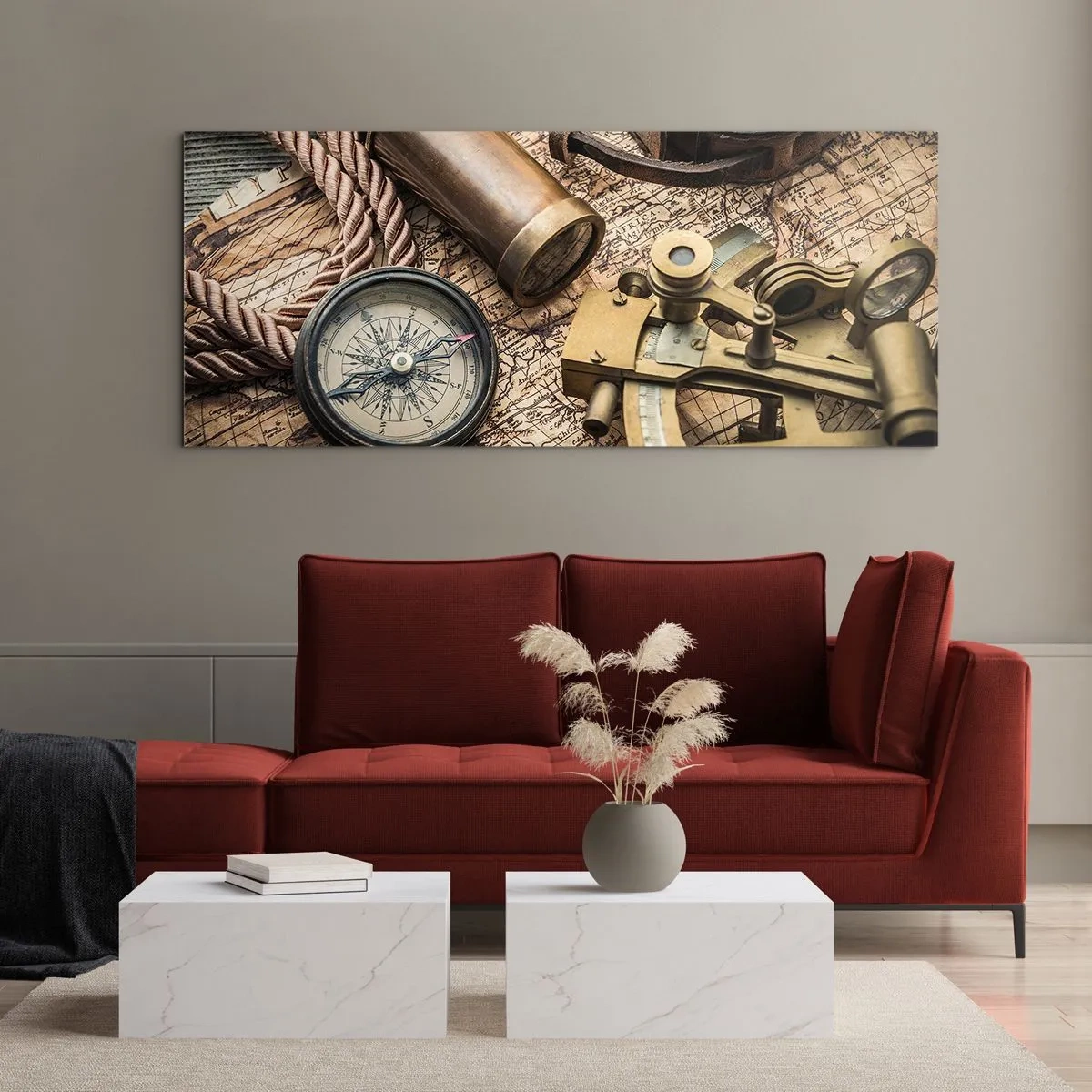 Cuadro sobre vidrio - Impresiones sobre Vidrio - Establecer un rumbo - 100x40 cm