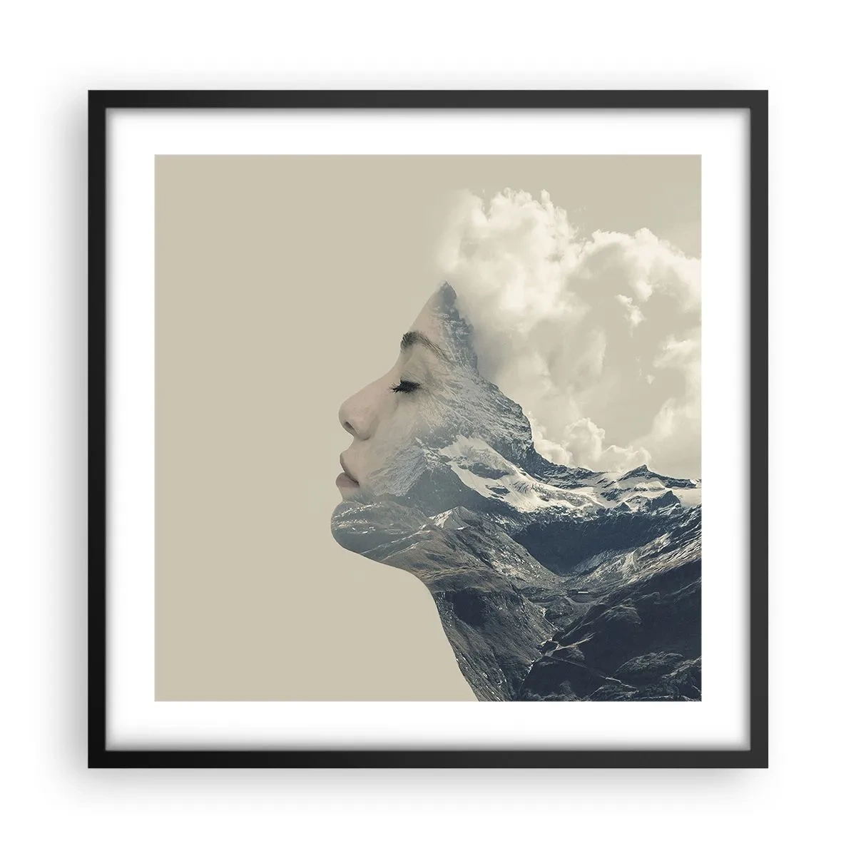 Póster en marco negro - La belleza de los elementos - 50x50 cm