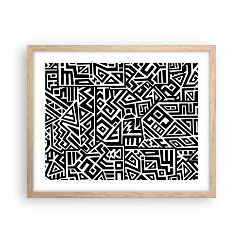 Póster en marco roble claro - Composición precolombina - 50x40 cm