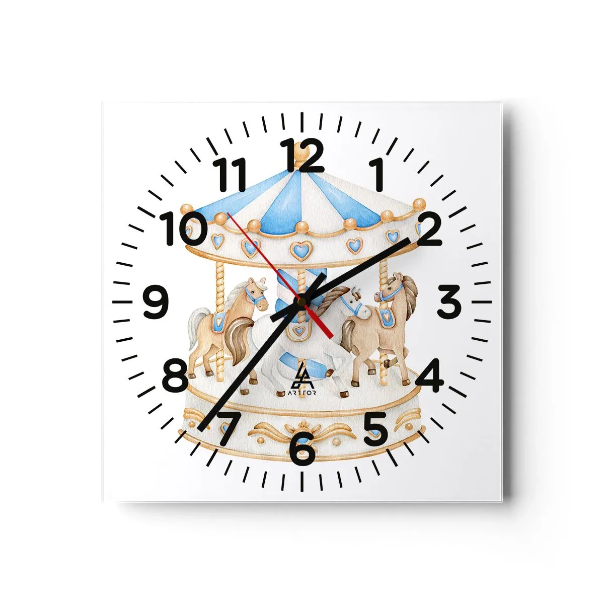 Reloj de pared - Reloj de vidrio - Dulce infancia - 40x40 cm