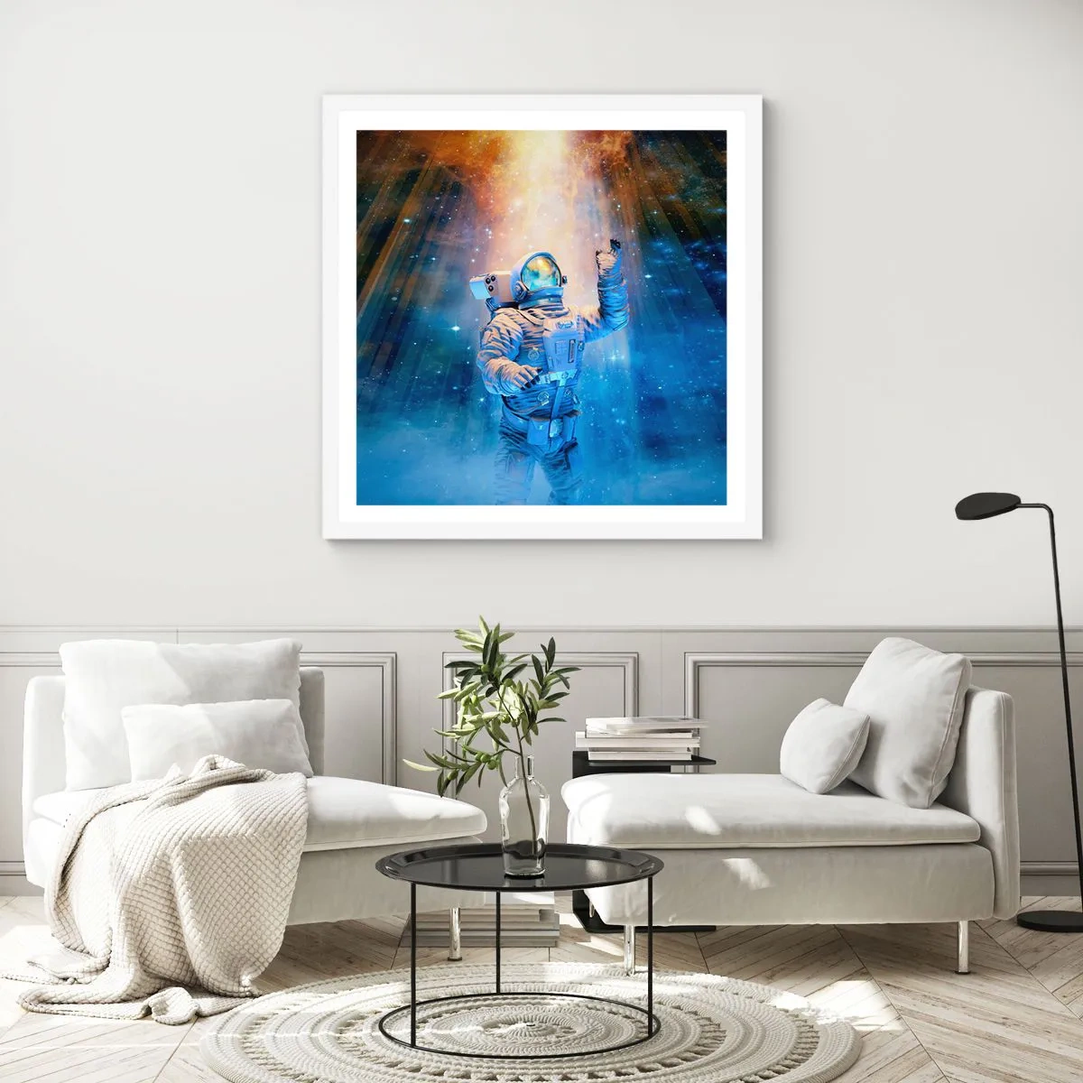 Póster en marco blanco - El descubrimiento - 50x50 cm