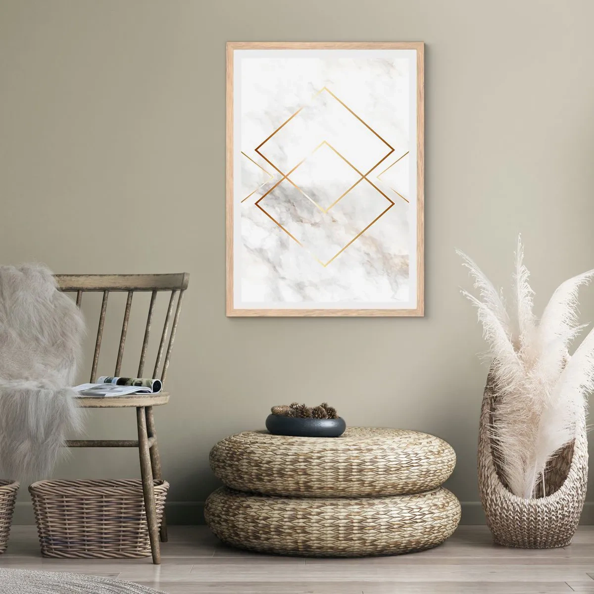 Póster en marco roble claro - Una vista al infinito - 40x50 cm