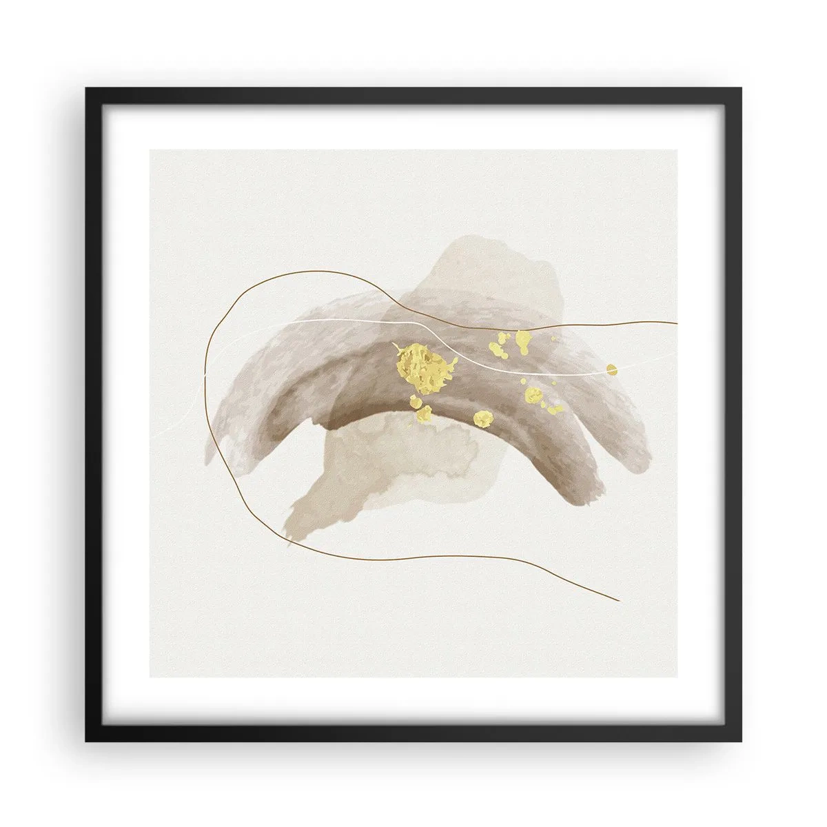 Póster en marco negro - Encontrado en el espacio - 50x50 cm