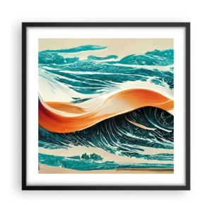 Póster en marco negro - El sueño de un surfista - 50x50 cm