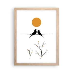 Póster en marco roble claro - Noche de ruiseñores - 30x40 cm