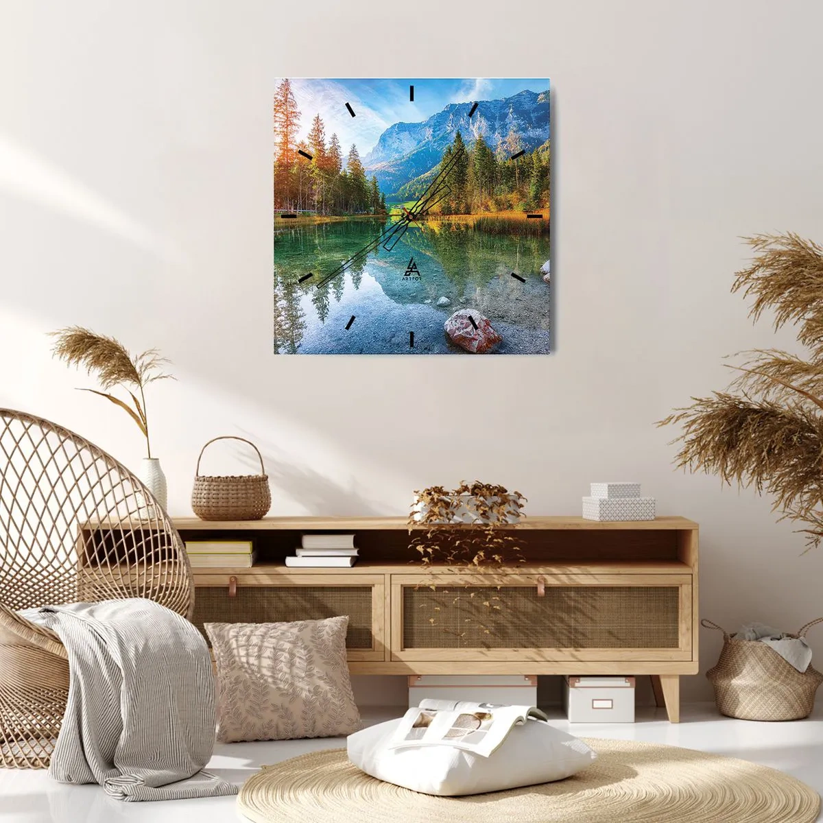 Reloj de pared - Reloj de vidrio - La dulzura del otoño - 40x40 cm