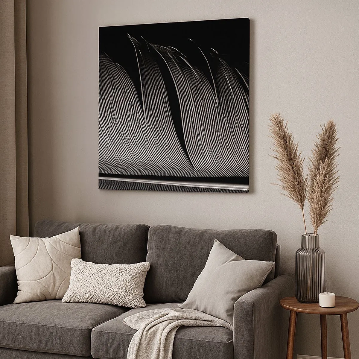 Cuadro sobre lienzo - Impresión de Imagen - Pluma - una construcción maravillosa - 30x30 cm