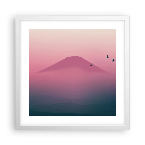 Póster en marco blanco - Sobre las nubes - 40x40 cm
