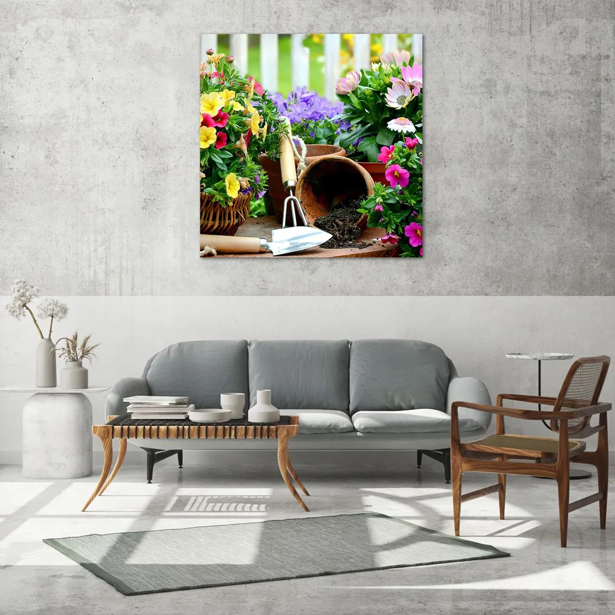 Cuadro sobre vidrio - Impresiones sobre Vidrio - El jardín de Sofía - 50x50 cm