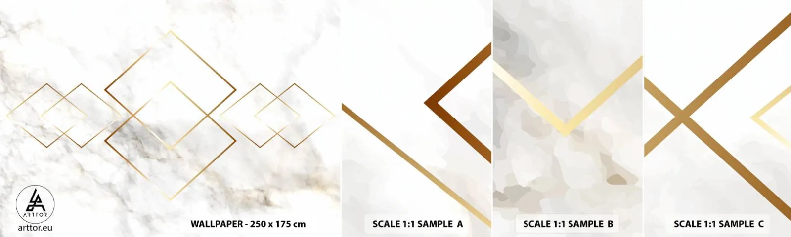 Muestra de fotomural autoadhesivo Deluxe Sticker - Una vista al infinito - Abstracción, Pedazo, Mármol - 100x30 cm