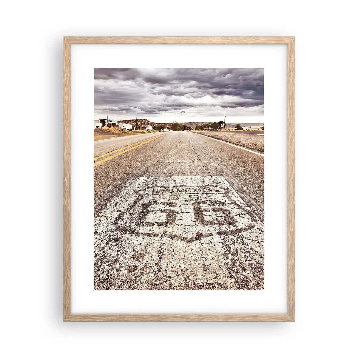 Póster en marco roble claro - Mother Road: una leyenda americana - 40x50 cm