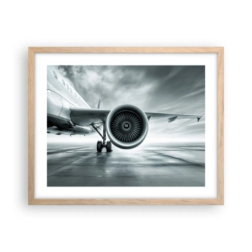 Póster en marco roble claro - Hay poder - 50x40 cm