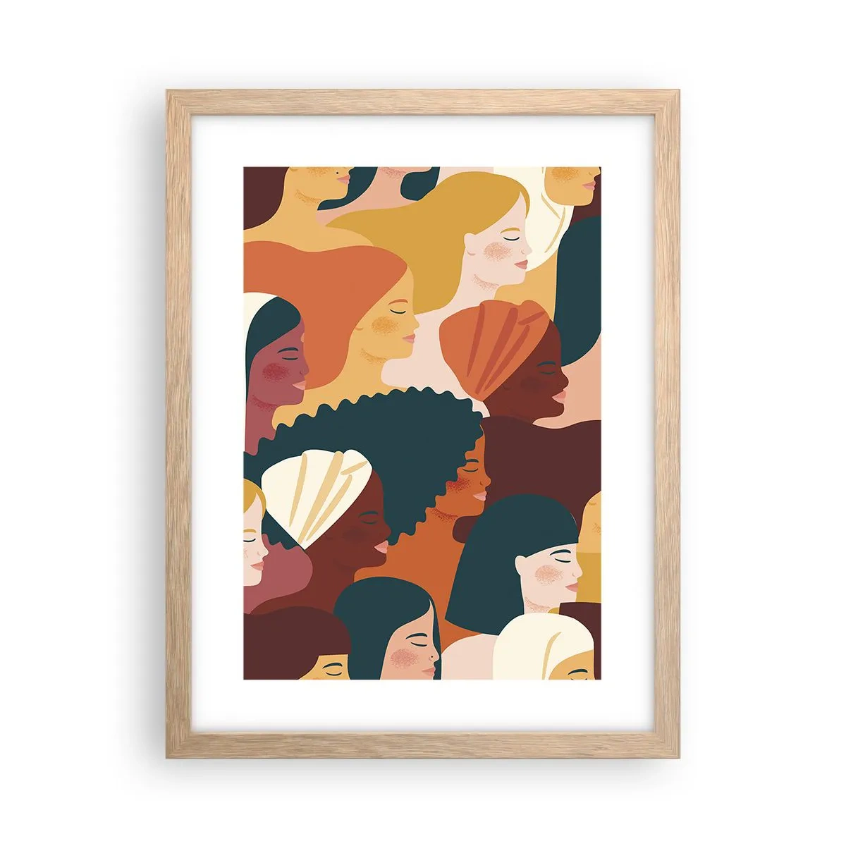 Póster en marco roble claro - La feminidad - 30x40 cm
