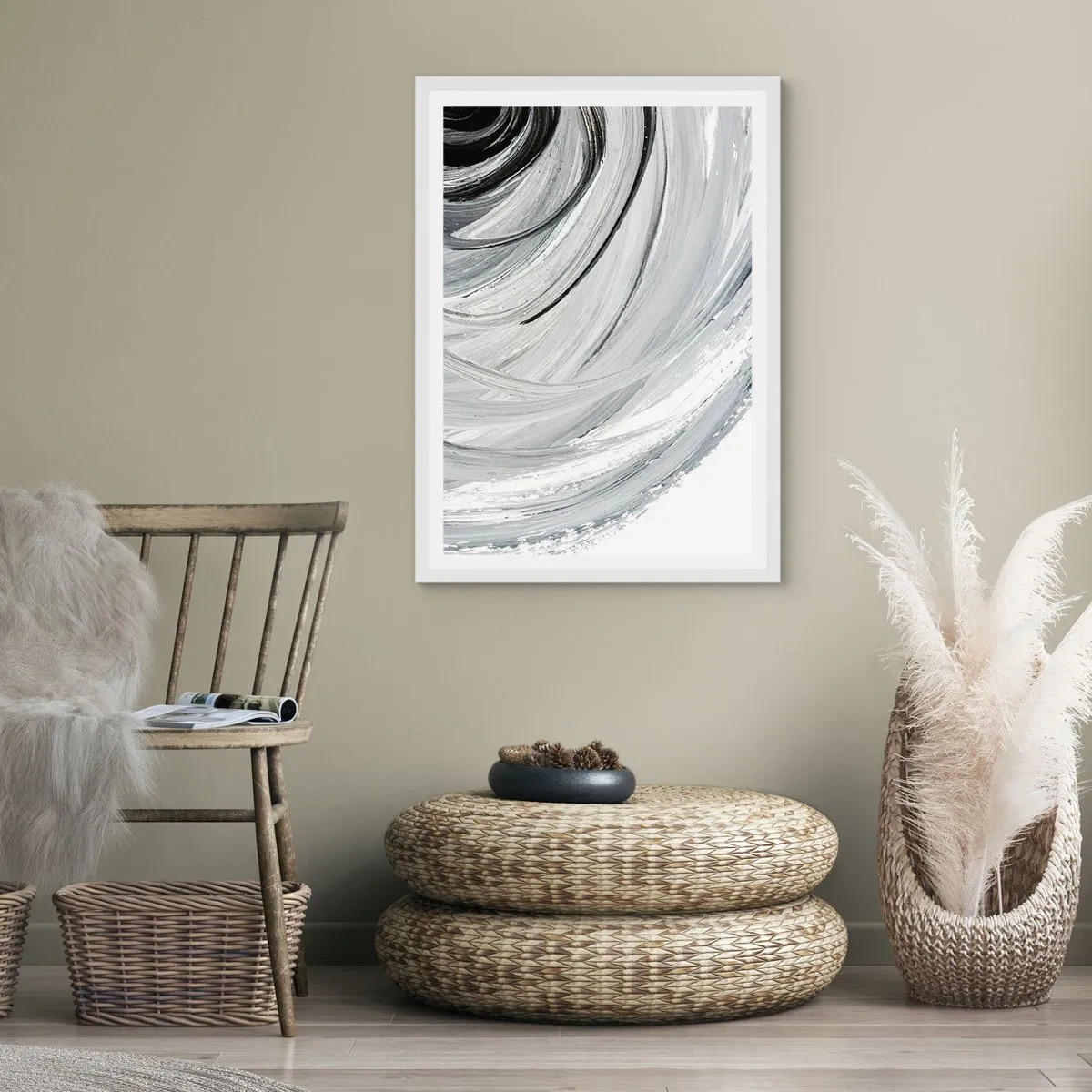 Póster en marco blanco - Composición orbital - 50x70 cm