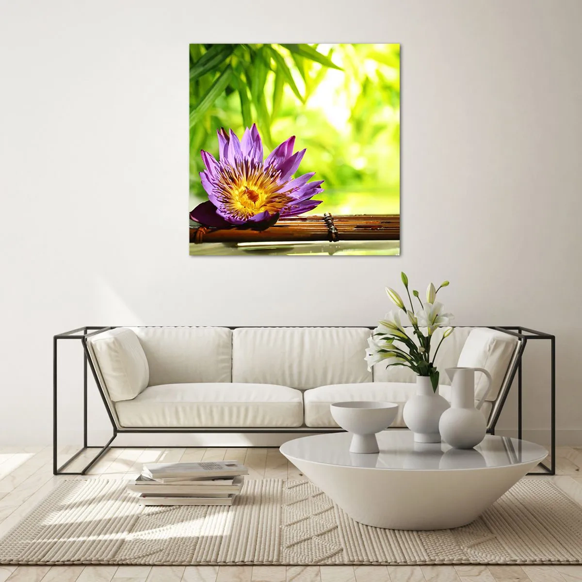 Cuadro sobre vidrio - Impresiones sobre Vidrio - Bajo el sol de Asia - 70x70 cm