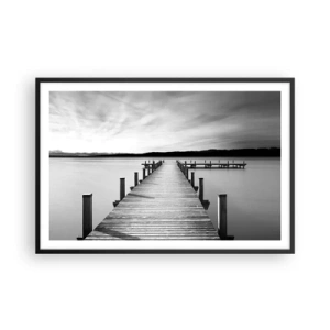 Póster en marco negro - En el lago de la paz - 91x61 cm