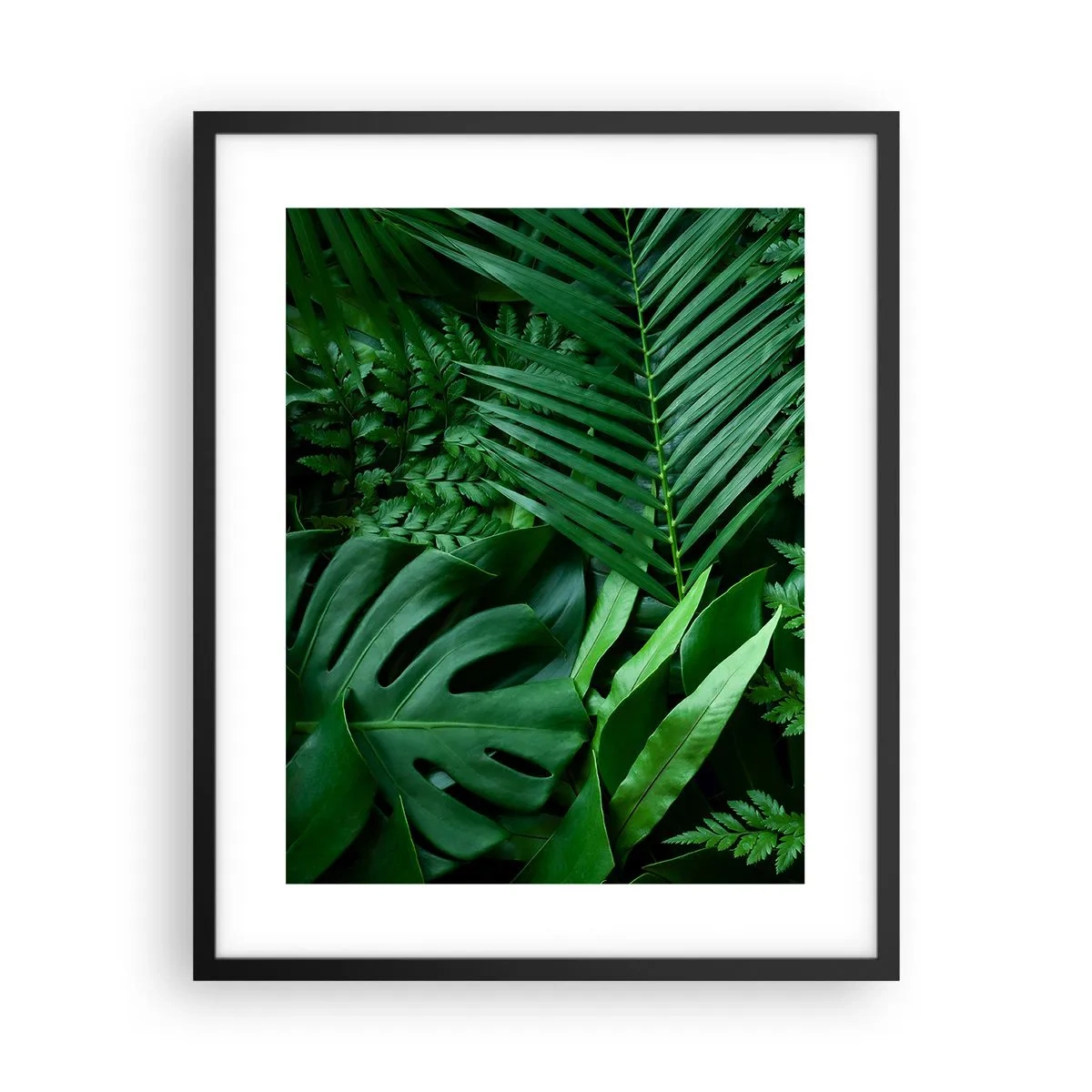 Póster en marco negro - Abrazo verde - 40x50 cm