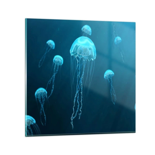 Cuadro sobre vidrio - Impresiones sobre Vidrio - Danza oceánica - 40x40 cm