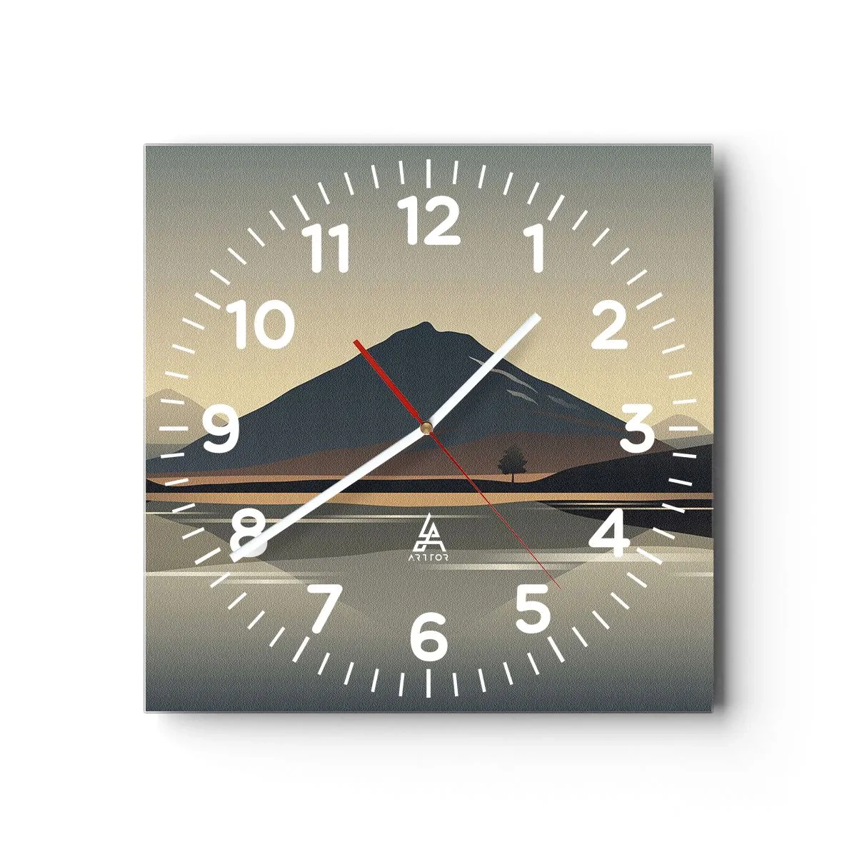 Reloj de pared - Reloj de vidrio - Reflejo de espejo - 40x40 cm