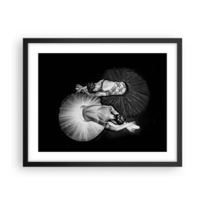 Póster en marco negro - Yin y yang: el equilibrio perfecto - 50x40 cm