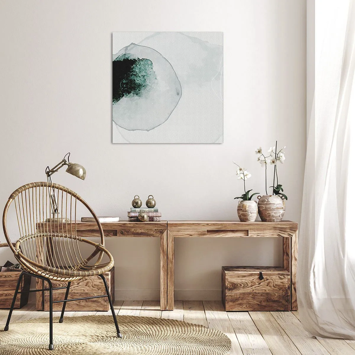 Cuadro sobre lienzo - Impresión de Imagen - En una gota de agua - 40x40 cm