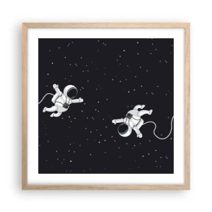 Póster en marco roble claro - Danza cósmica - 50x50 cm