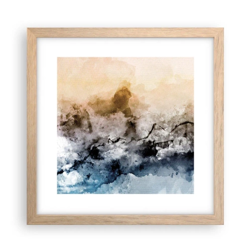 Póster en marco roble claro - Hundido en una nube de niebla - 30x30 cm