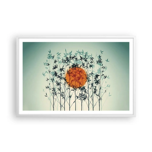 Póster en marco blanco - El sol de Japón - 91x61 cm