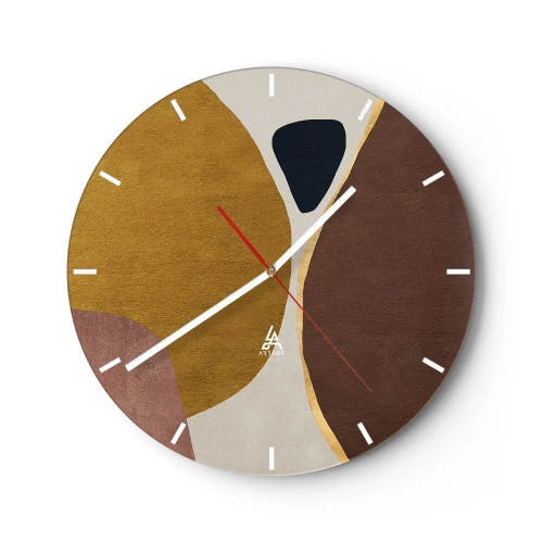 Reloj de pared - Reloj de vidrio - Abstracción - un lugar en el espacio - 40x40 cm