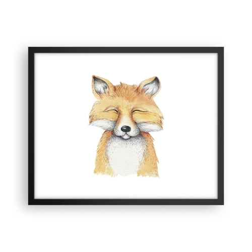 Póster en marco negro - Humor de zorro - 50x40 cm