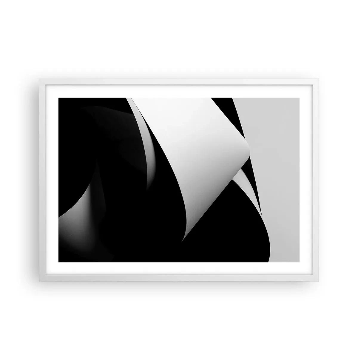 Póster en marco blanco - Planos de luz desde las profundidades de la sombra - 70x50 cm