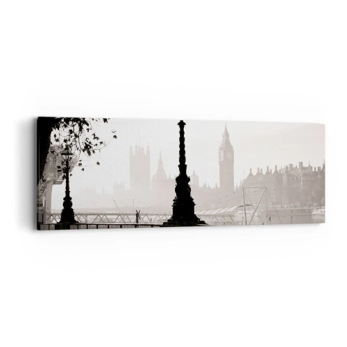 Cuadro sobre lienzo - Impresión de Imagen - La mañana de Londres - 90x30 cm
