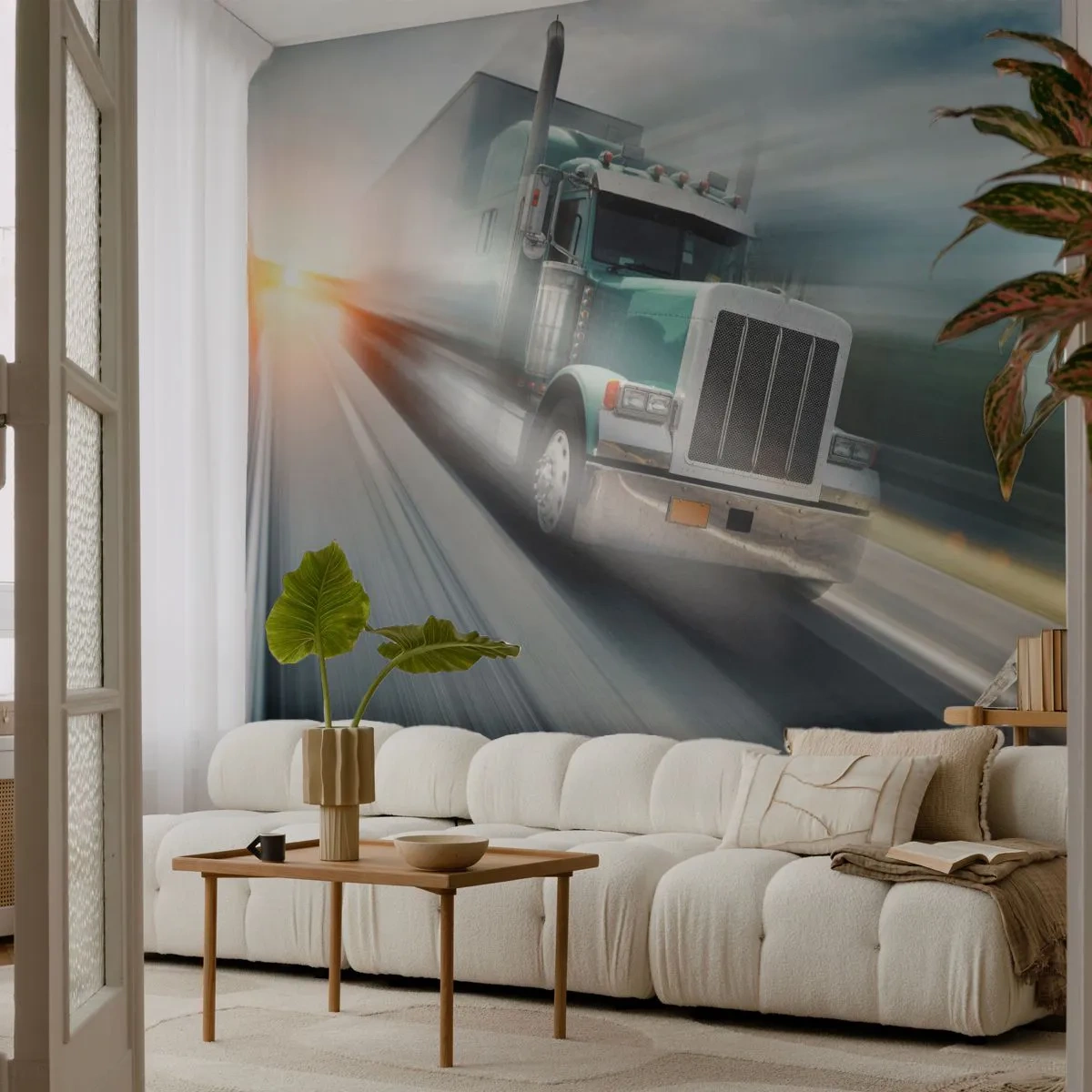 Fotomural Autadhesivo Deluxe Sticker - Un gigante norteamericano en apuros - Camión, Automotor, Transporte - 150x105 cm