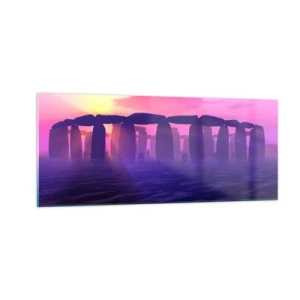 Cuadro sobre vidrio - Impresiones sobre Vidrio - Misterio al amanecer en la niebla - 100x40 cm