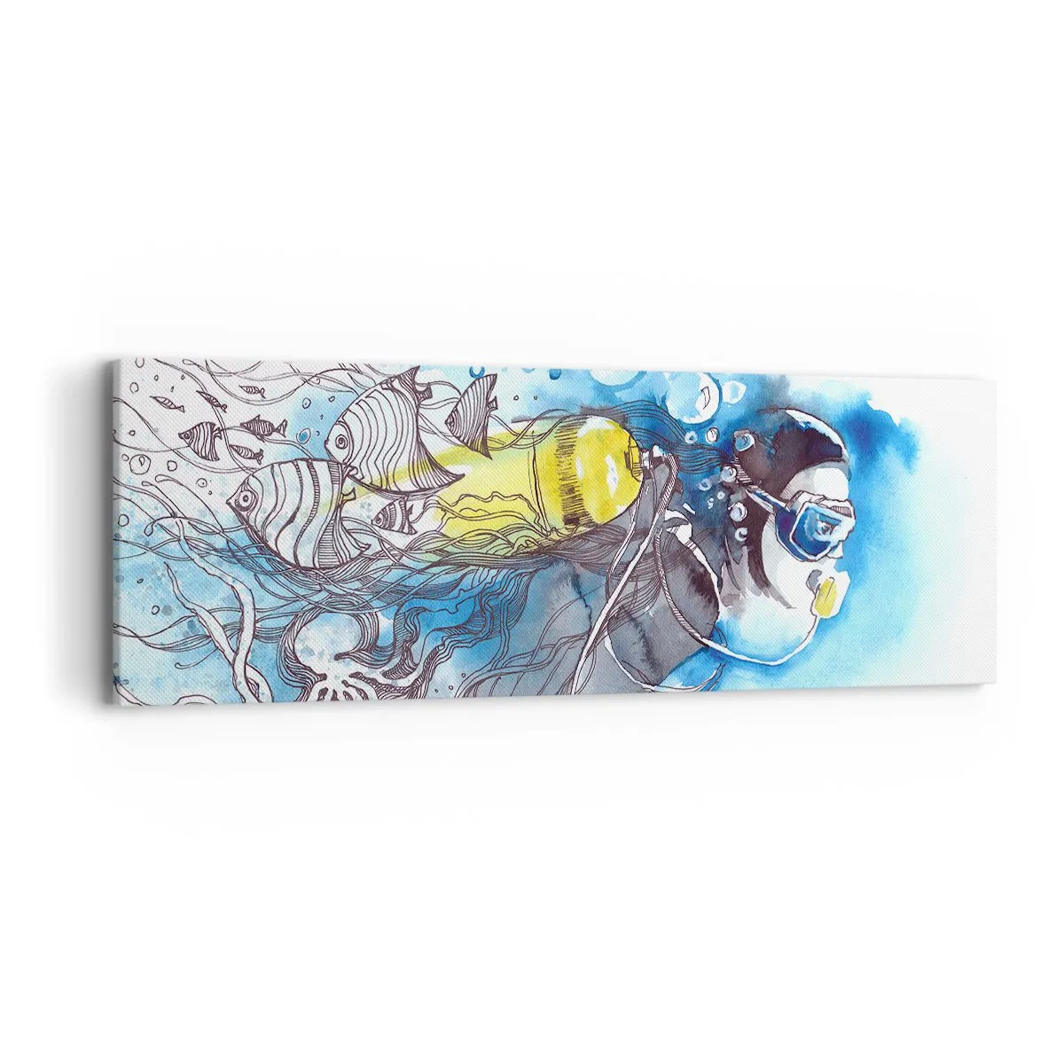 Cuadro sobre lienzo - Impresión de Imagen - Sumergirse en lo desconocido - 90x30 cm
