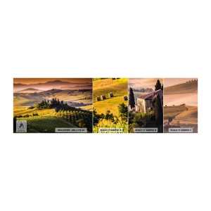 Muestra de fotomural autoadhesivo Deluxe Sticker - Paisaje toscano - Paisaje, toscana, Viñedos - 100x30 cm