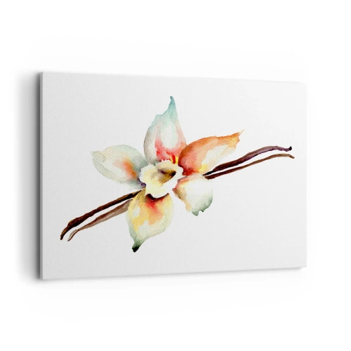 Cuadro sobre lienzo - Impresión de Imagen - Ilustración floral de acuarela en colores pastel - 100x70cm - Dulzura salpicada de pintura - Decoración de pared moderna para salón y dormitorio ARTTOR