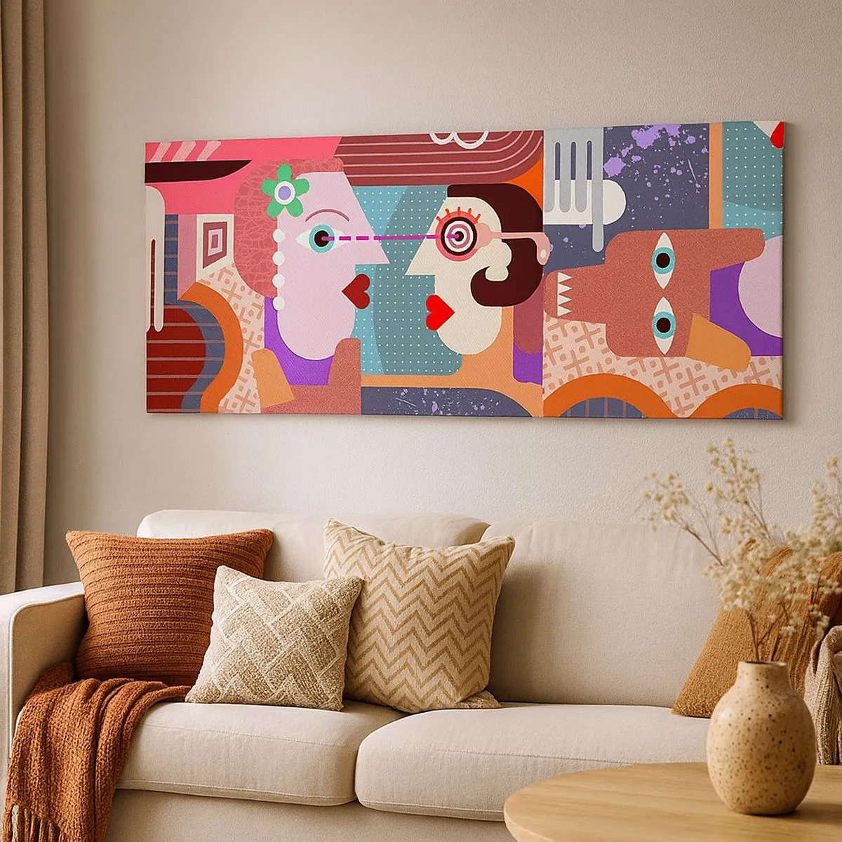 Cuadro sobre lienzo - Impresión de Imagen - Cara a cara - 100x40 cm