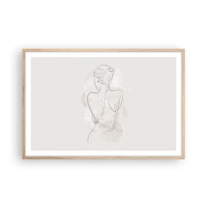 Póster en marco roble claro - Como un cuerpo sensible - 91x61 cm